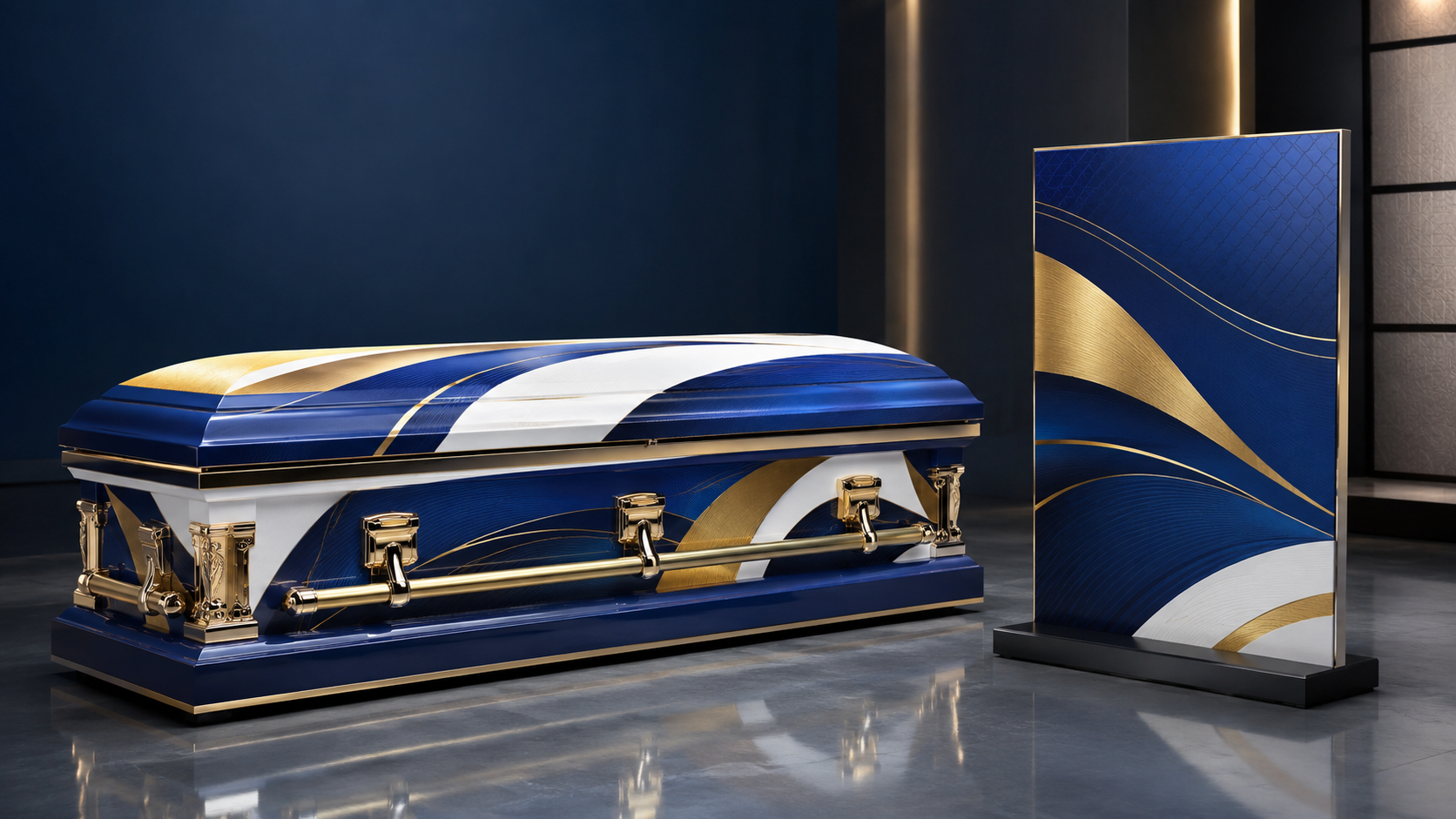 Premium custom casket and burial vault wrap graphics