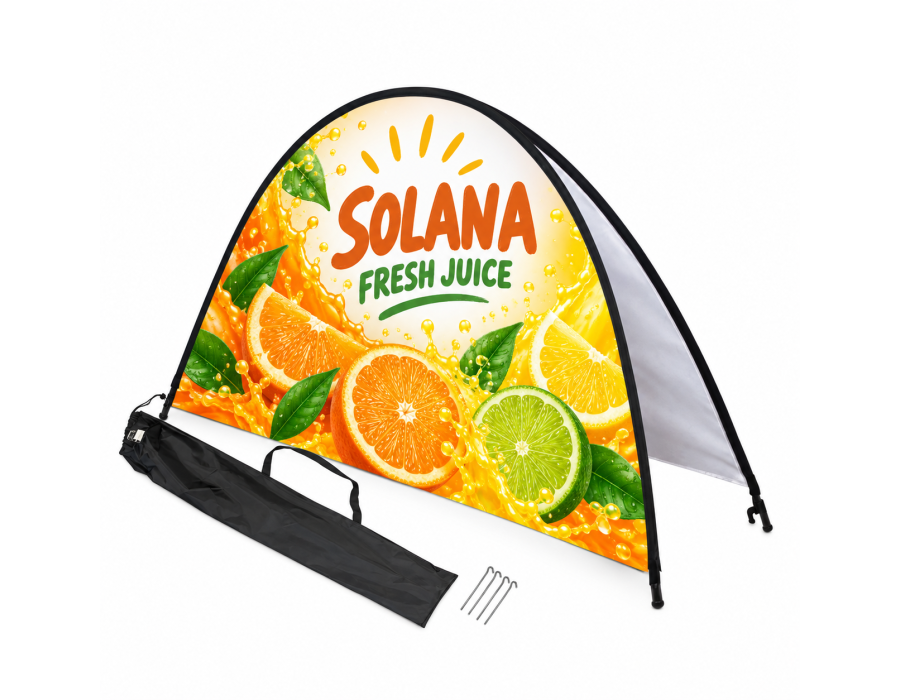 Custom Printed Outdoor Half-Round Banner product view