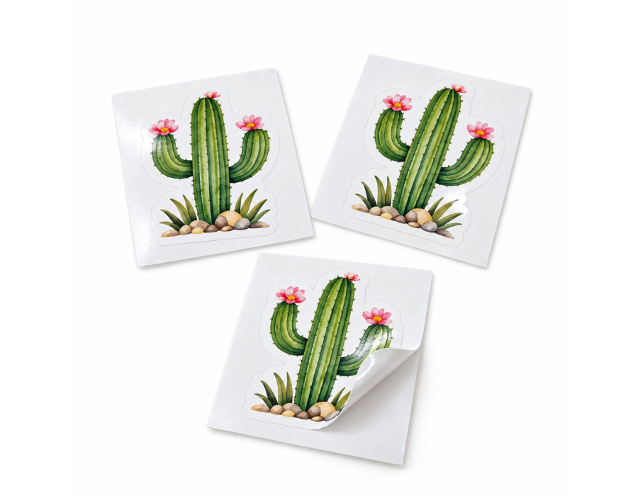 White Vinyl Removable Glossy Stickers product view