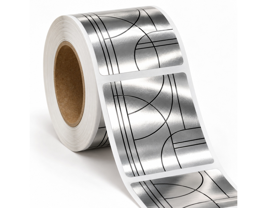 Metallic Silver Foil Permanent Glossy Labels product view