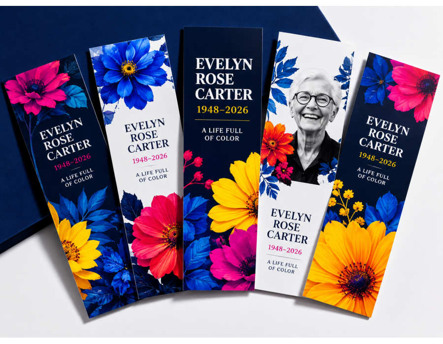 Memorial Bookmarks product view